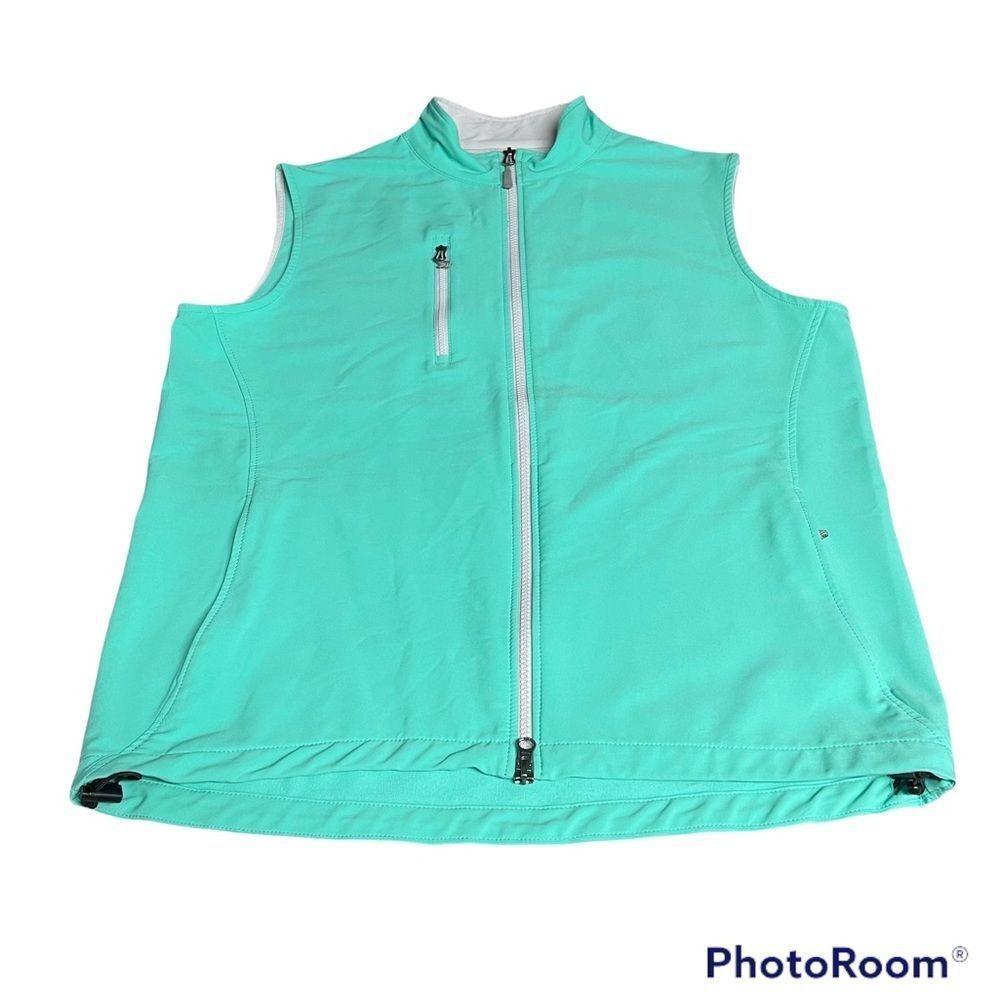 Peter Millar Mint Green Sleeveless Zip Vest - Picture 3 of 9